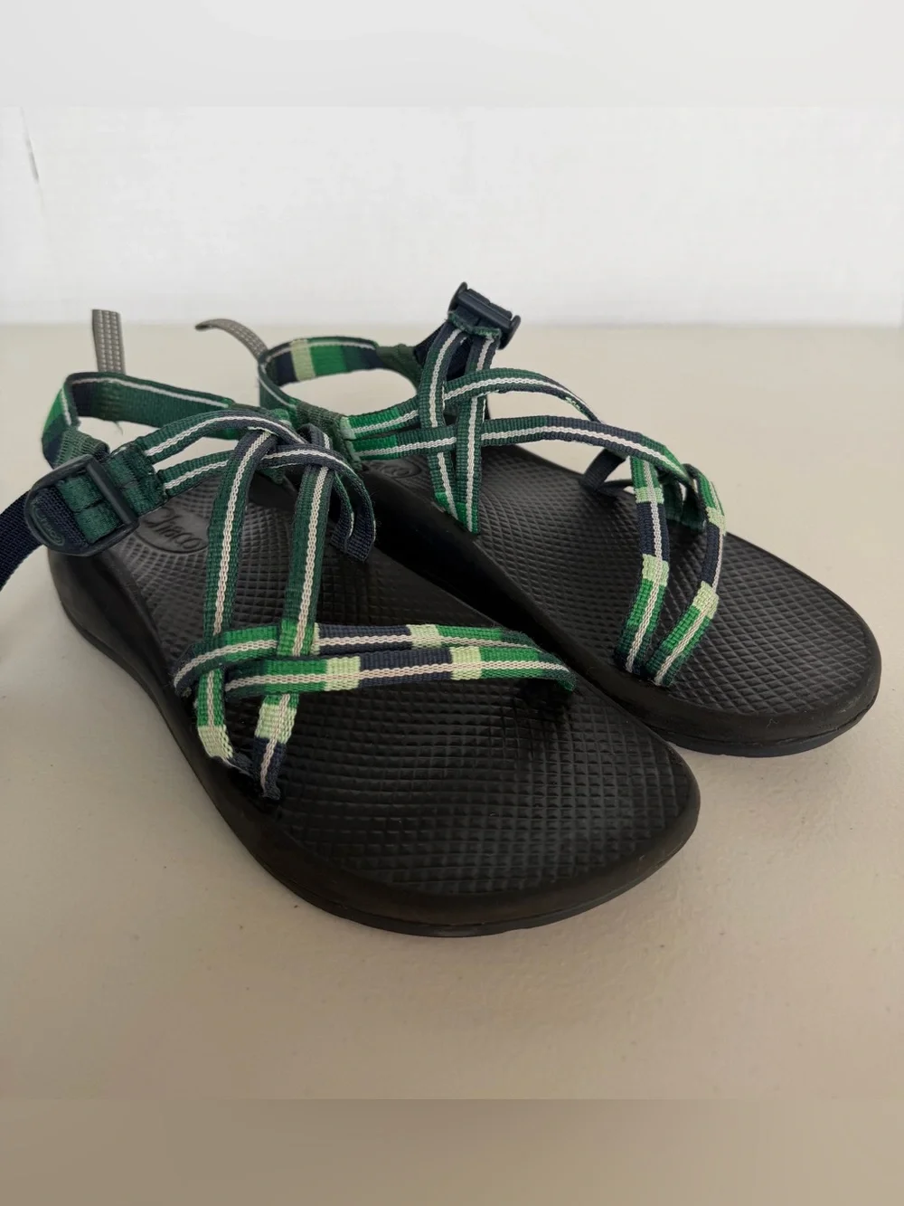 Chaco Kids ZX/1 EcoTread Sandals Topline Navy Green Youth 6
